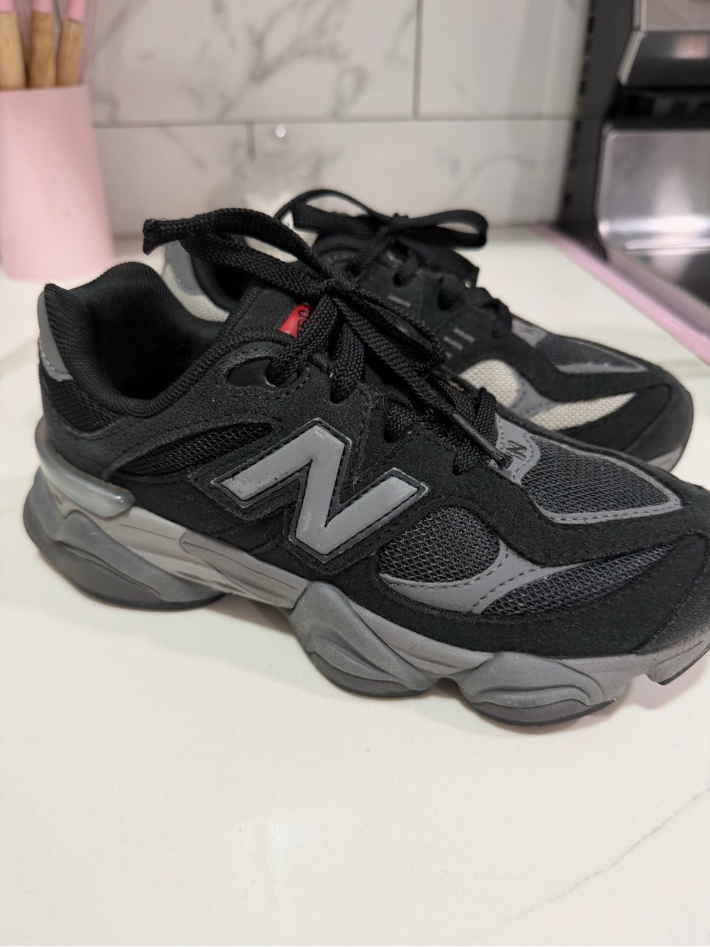 New Balance Kids Black and Gray Athletic Sneakers